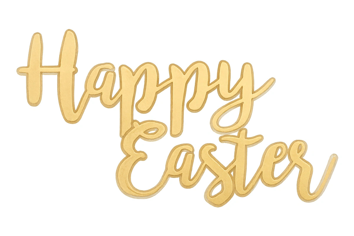 Gold Happy Easter Gemstone Layon - Bakery Crafts
