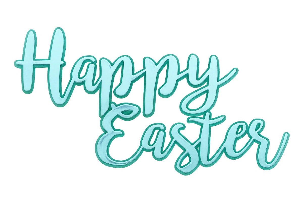 Turquoise Happy Easter Gemstone Layon - Bakery Crafts