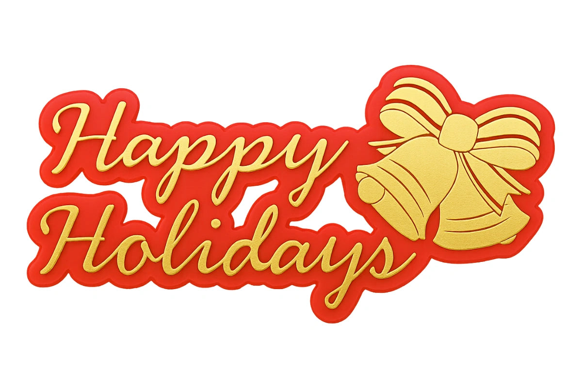 Gold Red and Happy Holidays Plaque - DecoPac