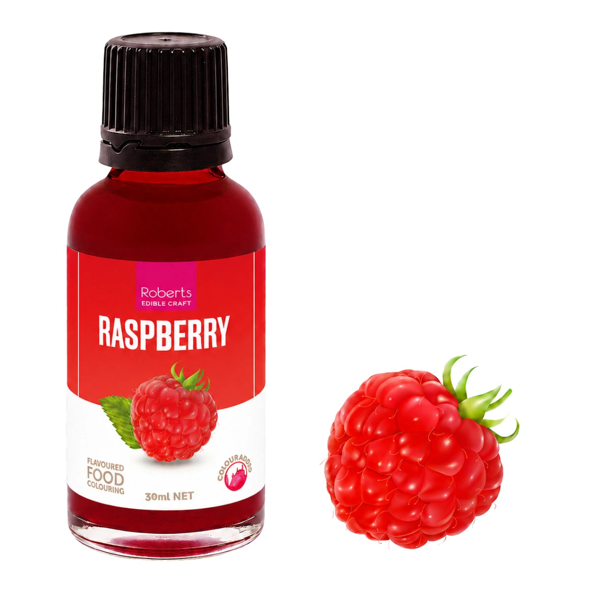 Raspberry Flavoured Food Colouring 30ml - Roberts Edible Craft