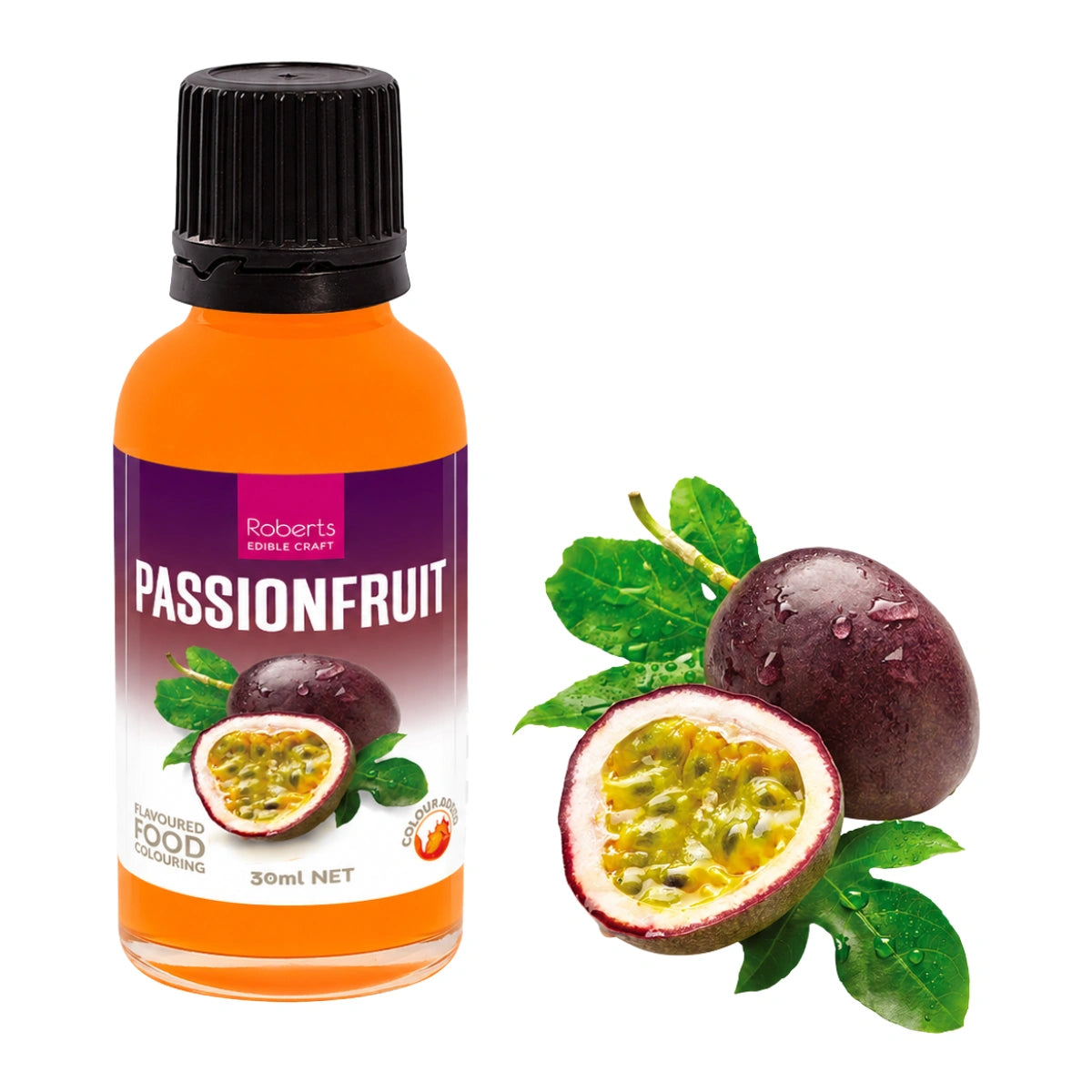 Passionfruit Flavoured Food Colouring 30ml - Roberts Edible Craft