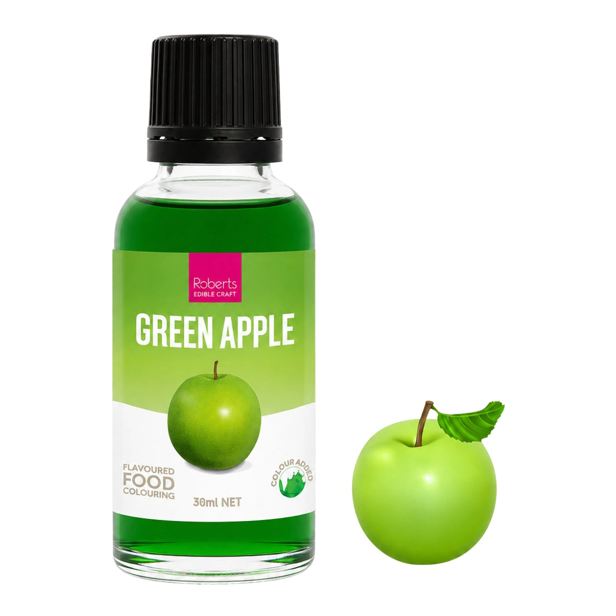 Green Apple Flavoured Food Colouring 30ml - Roberts Edible Craft