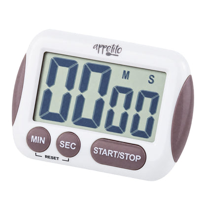 White Appetito Digital Timer Large Lcd Display 100 Minutes - D.Line