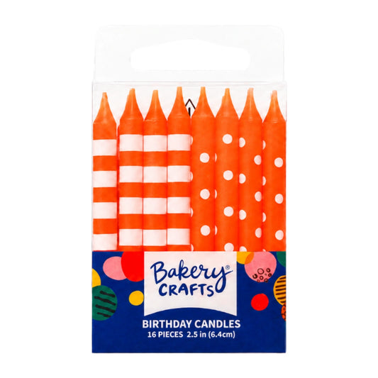 Orange Stripes and Dots Specialty Candles - Bakery Crafts