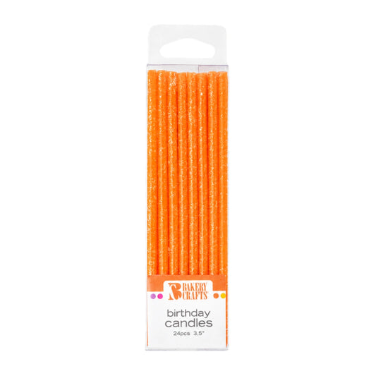 Orange Slim Glitter Specialty Candles - Bakery Crafts