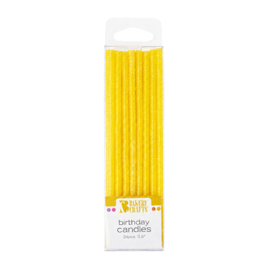 Yellow Slim Glitter Specialty Candles - Bakery Crafts