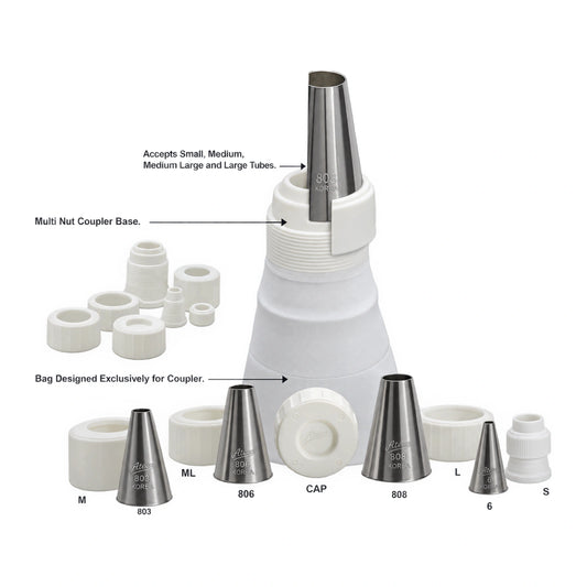 4 Size Coupler and Cap - Ateco