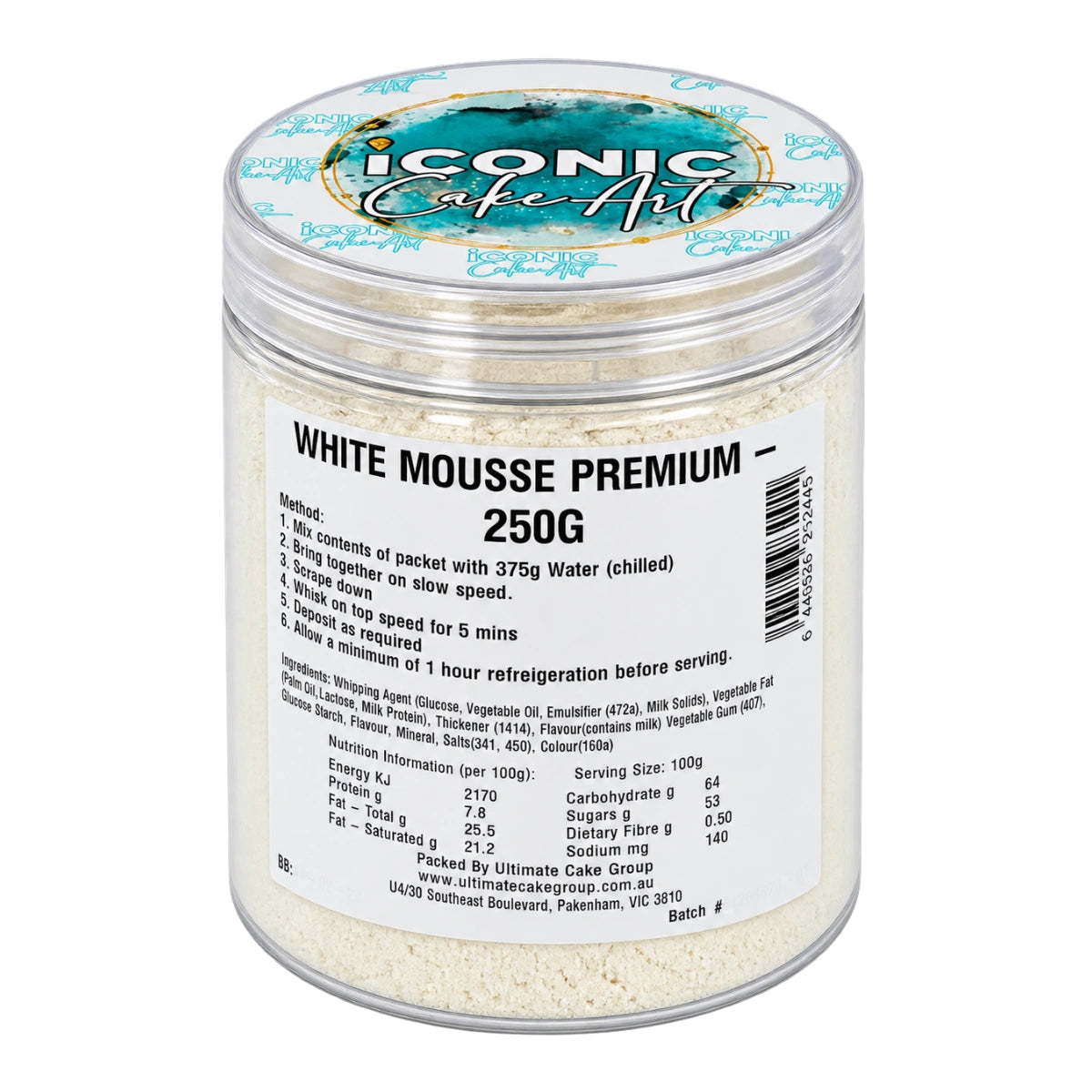 White Mousse Mix 250g - Iconic Cake Art