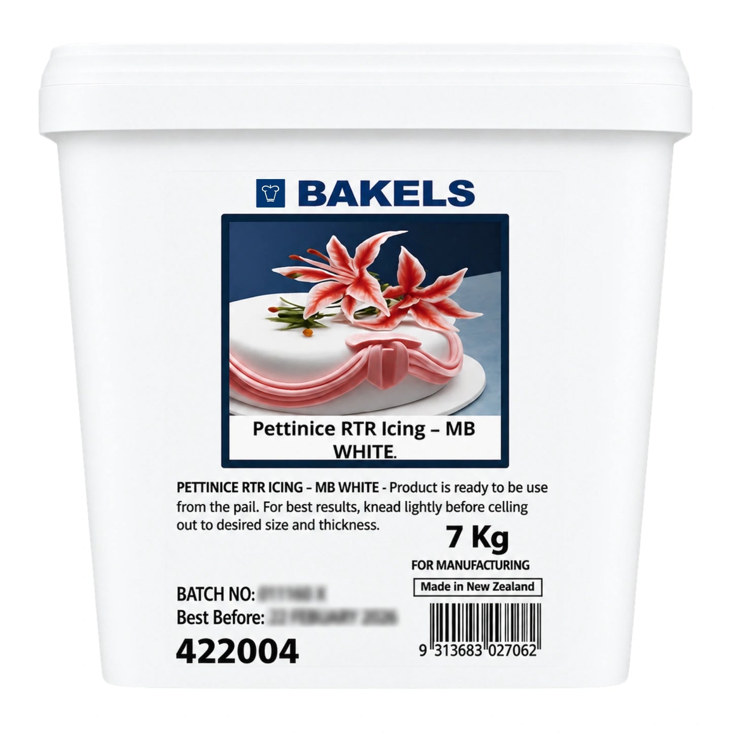 White Fondant Pettinice RTR Icing Mb Delivered 7kg - Bakels
