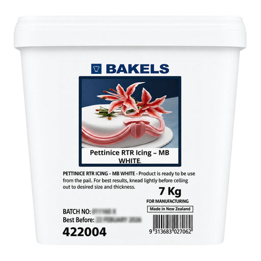 White Fondant Pettinice RTR Icing Mb Delivered 7kg - Bakels