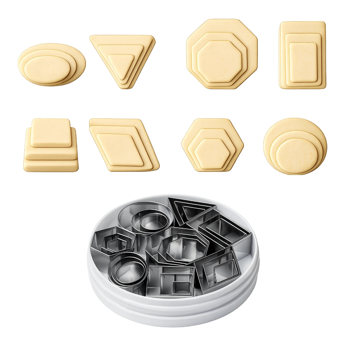 Plain Edge Geometric Shapes Cutters (24 Pack) - Ateco