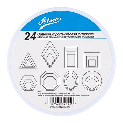 Plain Edge Geometric Shapes Cutters (24 Pack) - Ateco