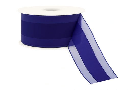 Blue Navy Organdina Satin Stripes 38mm - My Dream Cake