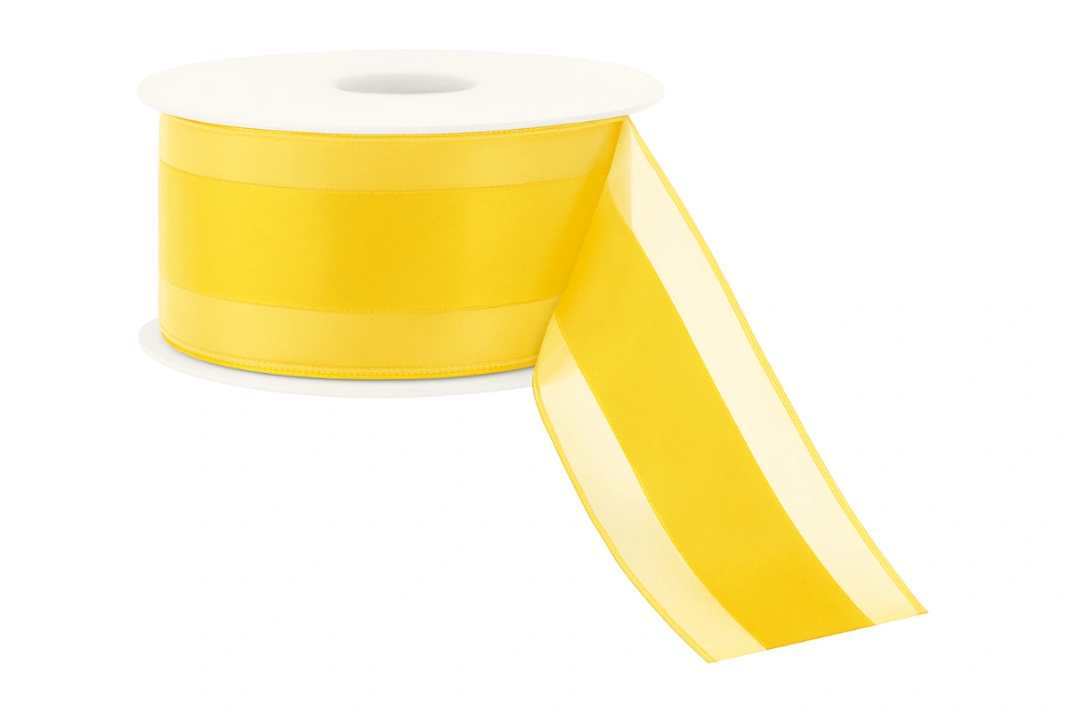 Yellow Ribbon Organdina Satin Stripes 38mm - My Dream Cake