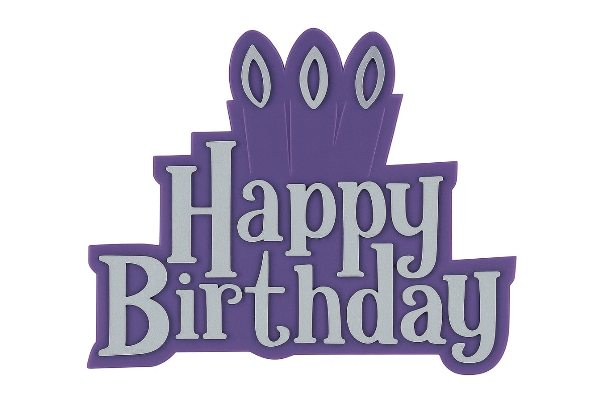 Purple Happy Birthday Layon - Bakery Crafts