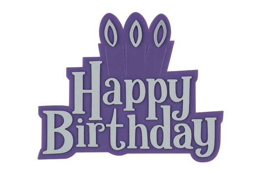 Purple Happy Birthday Layon - Bakery Crafts