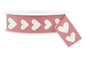White Pink with Heart Ribbon - Sold Per Meter 25mm - My Dream Cake