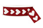 White Red with Heart Ribbon - Sold Per Meter 25mm - My Dream Cake
