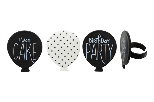 Black and White Birthday Cupcake Rings - Bakery Crafts