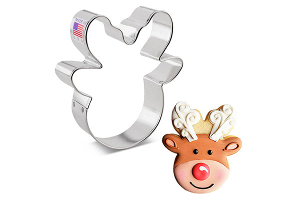 Flour Box Bakerys Reindeer Head Cookie Cutter - Ann Clark