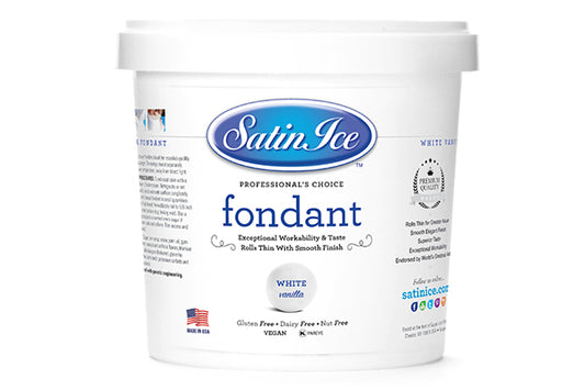 White Vanilla Pail Fondant 1kg - Satin Ice