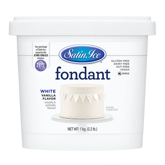 White Vanilla Pail Fondant 1kg - Satin Ice