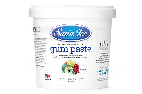 White 2lb Pail Gum Paste - Satin Ice