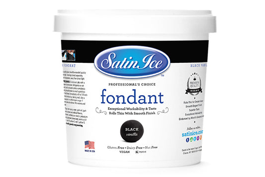 Black Vanilla Pail Fondant 1kg - Satin Ice