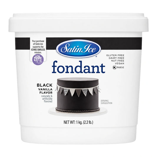 Black Vanilla Pail Fondant 1kg - Satin Ice