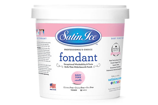 Pink Vanilla Pail Baby Fondant 1kg - Satin Ice