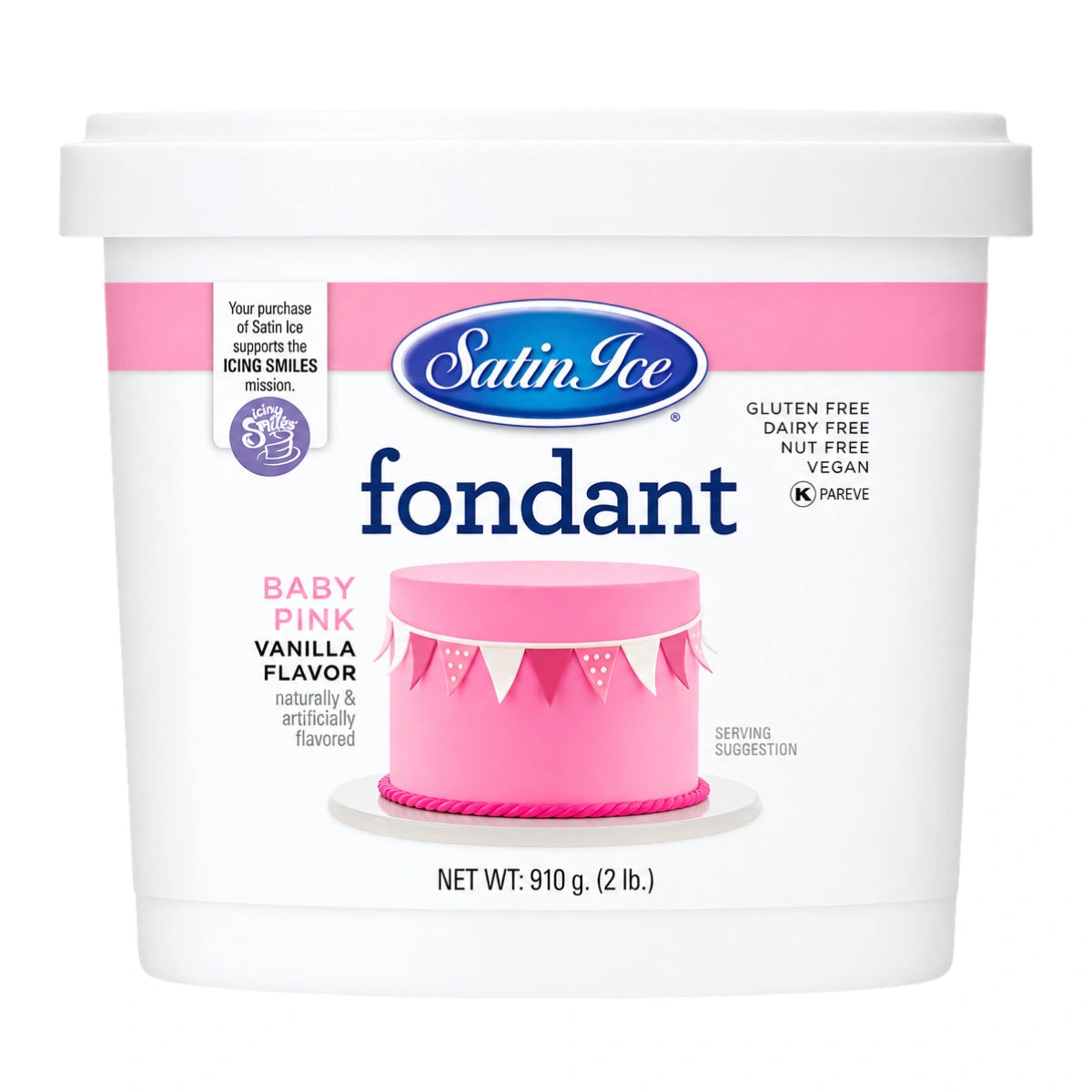 Pink Vanilla Pail Baby Fondant 1kg - Satin Ice