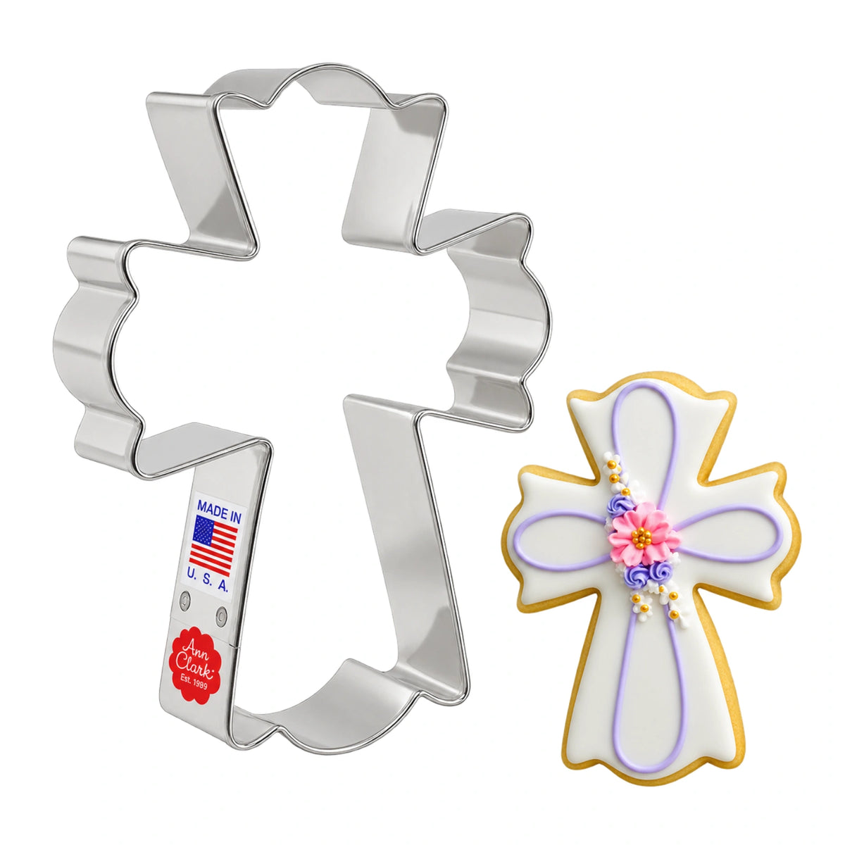 Large Fancy Cross Cookie Cutter - Ann Clark