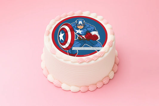 Captain America Round Edible Icing Image 16cm - BSC