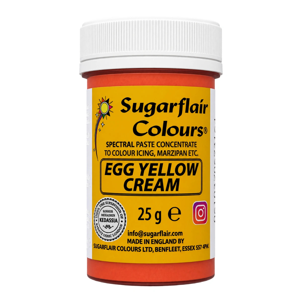 Yellow Egg Cream Spectral Paste - Fondant and Buttercream Colour 25g - Sugarflair