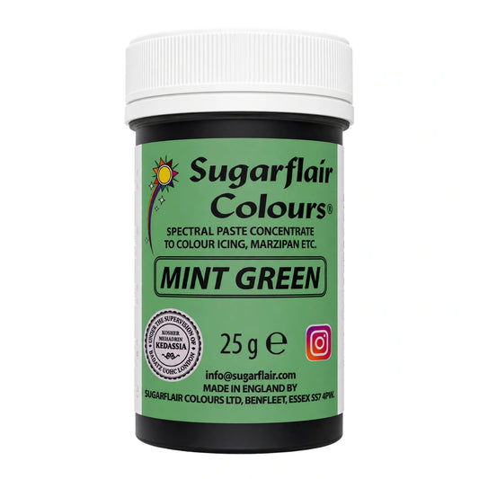 Green Mint Spectral Paste - Fondant and Buttercream Colour 25g - Sugarflair