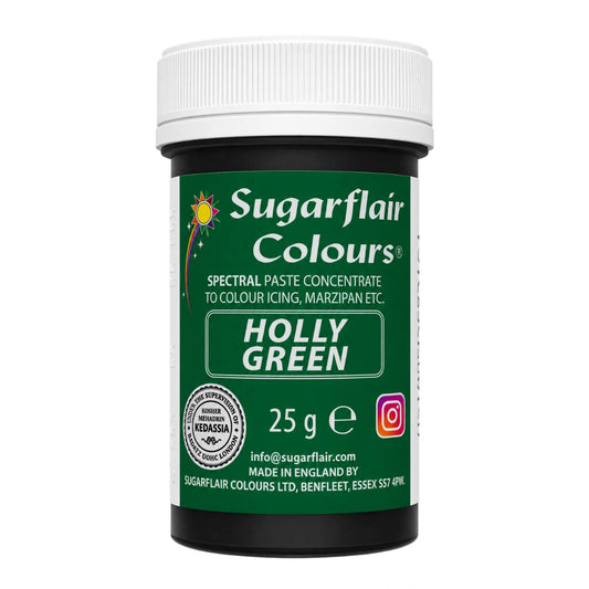 Green Holly Spectral Paste - Fondant and Buttercream Colour 25g - Sugarflair