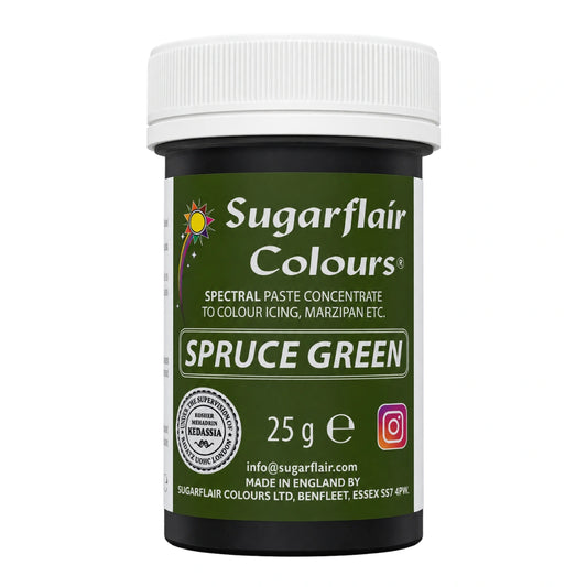 Green Spruce Spectral Paste - Fondant and Buttercream Colour 25g - Sugarflair