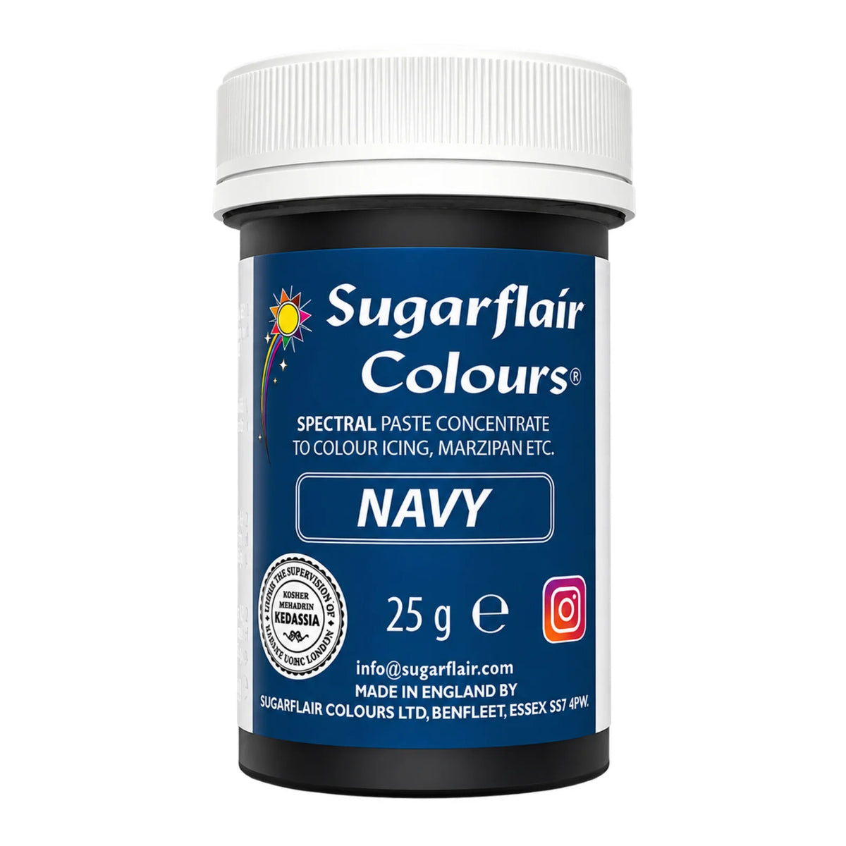 Blue Navy Spectral Paste - Fondant and Buttercream Colour 25g - Sugarflair