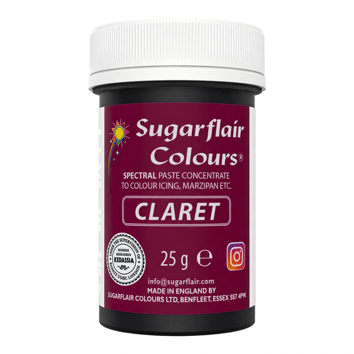 Claret Spectral Paste - Fondant and Buttercream Colour 25g - Sugarflair