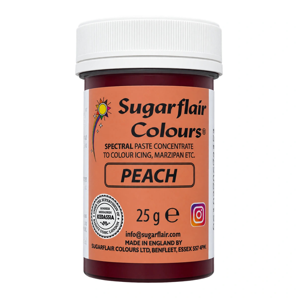 Peach Spectral Paste - Fondant and Buttercream Colour 25g - Sugarflair