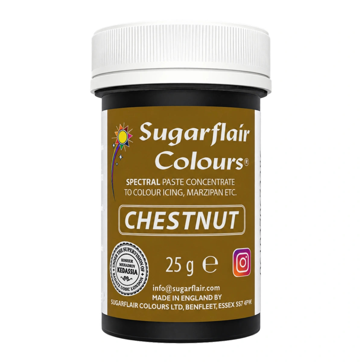 Chestnut Spectral Paste - Fondant and Buttercream Colour 25g - Sugarflair