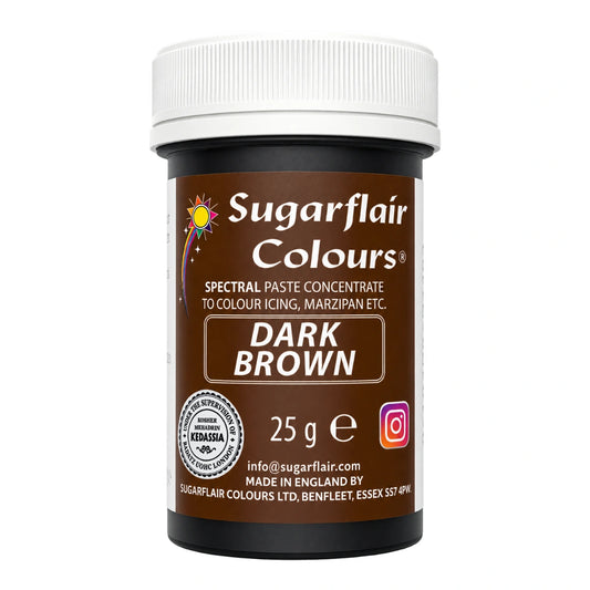 Brown Dark Spectral Paste - Fondant and Buttercream Colour 25g - Sugarflair