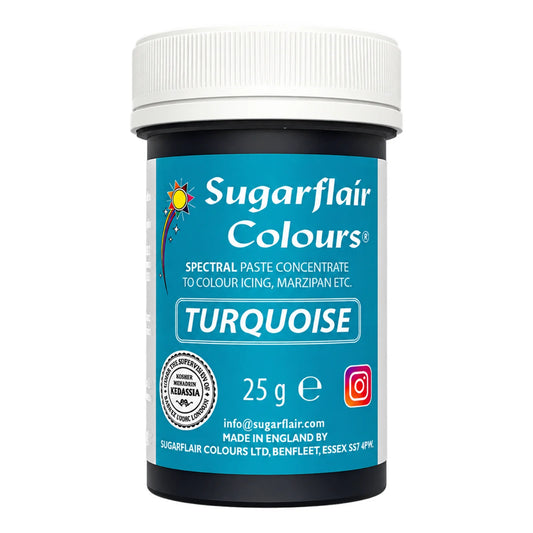 Turquoise Spectral Paste - Fondant and Buttercream Colour 25g - Sugarflair
