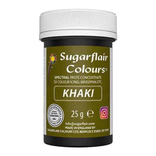 Khaki Spectral Paste - Fondant and Buttercream Colour 25g - Sugarflair