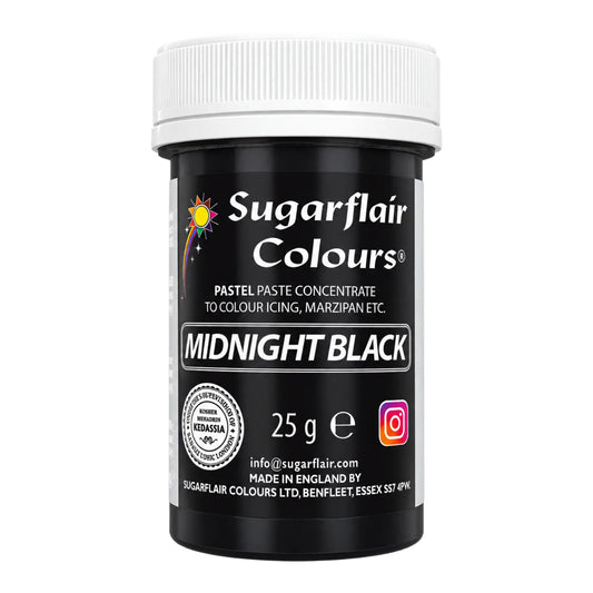 Pastel Midnight Black Paste - Food Colour 25g - Sugarflair