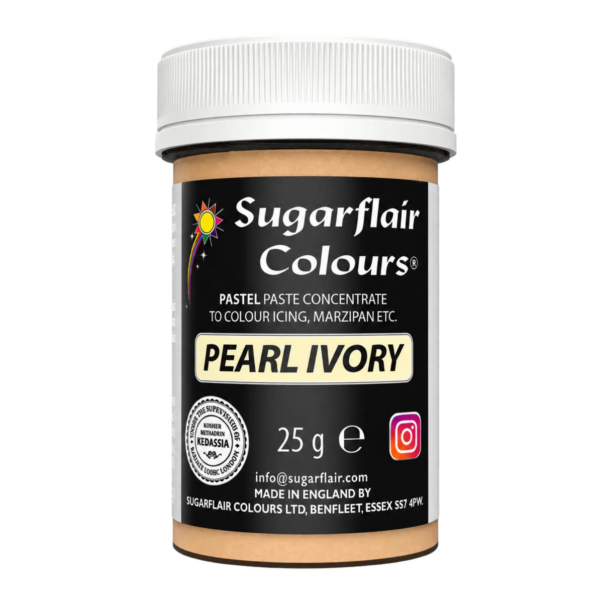 Pastel Pearl Ivory Paste - Food Colour 25g - Sugarflair