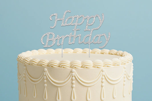 Happy Birthday Pick - Cake Topper - Diamante - Iconic Cake Art