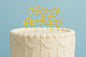 Gold Happy Birthday Pick - Cake Topper - Diamante - Iconic Cake Art