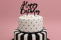 Black Happy Birthday - Cake Topper - Iconic Cake Art