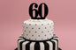 Black 60 Number Cake Topper - Anniversary Birthday - Iconic Cake Art